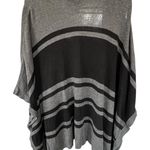 August Silk  Gray and Black Striped Poncho Photo 4
