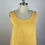 Cut Loose Linen Combo Asymmetrical Tunic Dress Yellow Photo 3