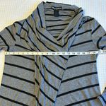 Guess JEANS Size MEDIUM Gray Black Striped Asymmetrical Zip Front Cardigan Top Photo 11