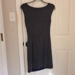 Loft  Women’s Navy & Cream Polka Dotted Dress with Ruched Side Photo 6