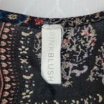 Pinkblush Womens Kimono Cover Up Size L Black Brown Bandana Paisley Print Open Photo 1