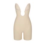 SKIMS Deep Plunge Shapewear Mid Thigh Bodysuit in Sand Size S Photo 2