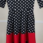 Chic Polka Dot Midi Dress 50s Retro Vintage Aesthetic Fit & Flare Timeless Small Red Photo 5