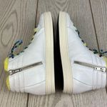 P448 Faux Fur Lined Fanti High Top Sneakers 38 Yellow/Grey Silver $348 Photo 5