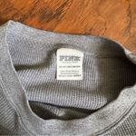 PINK - Victoria's Secret Gray Victoria Secret Pink Cropped Waffle Thermal Long Sleeve Pull Over Sz XS Photo 2