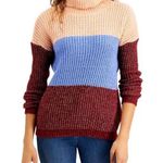 Planet Gold Color blocked turtle neck sweater Photo 0