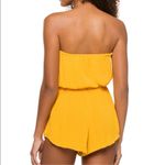 Elan Woven Yellow Marigold Strapless Romper Medium NWT EBW-RG7236 Rayon Boho Photo 1