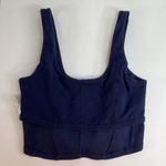 Aerie Offline By  Small S Party Favor Corset Bra Top Cropped Fitted Blue Woven Photo 5