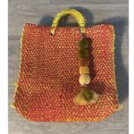 Handwoven Tote with Henequen Handcraft Bag Orange Photo 0