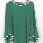 Sam and Jess Green Bell Sleeve Top Womens Holiday Christmas Boho Party Size L Size L Photo 0