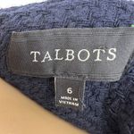 Talbots  Jacket US 6 Womens Blue Cotton Basketweave 3/4 Sleeve Zip Up w/ Pockets Photo 8