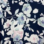 J. Jill Midi‎ Dress PM Navy Blue Floral Shift Ruffle High Low Hem Petite Medium Size undefined Photo 3