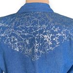 Vintage Jordana Petite Blazer Denim Silver Dots Abstract Art Oversized Western Blue Size undefined Photo 4