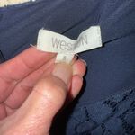 Anthropologie  Weston Navy Blue Lace Top Tank Dress With Floral Bottom Photo 1