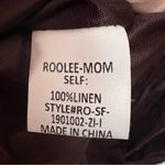 Roolee  Mom 100% Linen Crinkle Dress with front pockets size small Photo 7