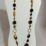 Cookie Lee  Long Gold and Bead Necklace Photo 0