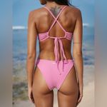 Berlook Pink Twist Backless Bikini Set Size M Photo 2