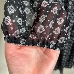 Olsenboye  Sheer Dress Woman’s size XL Keyhole Neck Elastic at waist Black White Photo 6
