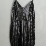Lulus Lulús Mega Babe Black and Silver Sequin Mini Dress Photo 2