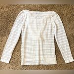FILA White Striped Hooded Long Sleeve Top see through Photo 2