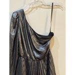 Derek Lam Metallic One Shoulder Pleated Long Sleeve Mini Dress Size‎ 8 EU 44 Silver Photo 5