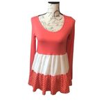 Reborn tunic orange and white block dress small Photo 1