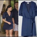 Aritzia Wilfred Navy Blue Lune Wrap Dress Size XS Photo 5