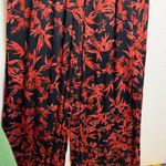 Anthropologie  The Somerset Satin Jumpsuit in Black Red Print Photo 6