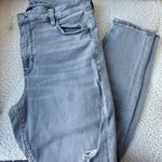 American Eagle Gray Distressed High Rise Skinny Jeans Size 14 Short Photo 0