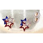 Patriotic Star Earrings Crystals Posts July 4th, Veterans Memorial Labor… Red Photo 6