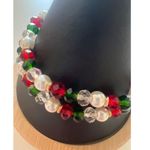 Set of 2 Christmas Stretch Bracelets Stocking Tree Charms Red Green White Adj Photo 3