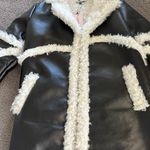 Missguided Leather Sherpa Jacket Photo 5