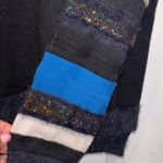 Diane Von Furstenberg  BLACK KNIT SWEATER DECORATIVE SLEEVE FUR LIKE TRIM ALLOVER Photo 1