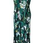 Coconut Moon Hawaiian Aloha Adjustable Spaghetti Straps Tiered Maxi Dress M Green Size M Photo 0