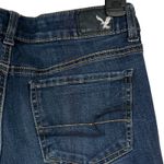 American Eagle  SZ 0 MIDI Jean Shorts Cuffed Super Stretch Low-Rise Whiskered Photo 3