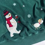 Vintage Alfred Dunner Christmas Frosty the Snowman & Dog Fleece Pullover Sweater Green Size XL Photo 9