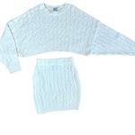 Princess Polly Cream Cable Knit Sweater Set Cropped Mini Skirt Size XS/S Photo 0