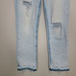 Risen Camille Acid Wash Crop Distressed High Rise Straight Jeans Size 11/30 Blue Photo 2