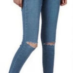 Topshop Womens Moto Leigh Mid Rise Ripped Knee Skinny Jeans size 25W x 30L Photo 0