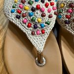 The Sak  Shana‎ Rainbow Wood Beaded Hand Crochet Sandals Size 6 Boho Thong Photo 1