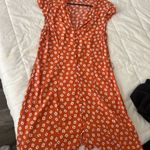 Orange Patterned Button Photo 0