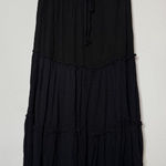 Black Maxi Peasant Tiered Skirt  Photo 0
