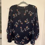 West Kei Floral Navy Blouse with Tie Front Photo 11