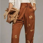 Pilcro  Harem Pants Anthropologie Brown Printed Tie Hem Size 31 Photo 0