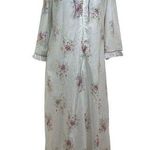 Vintage David Brown Nightgown Floral Printed White House Dress Size M Photo 0