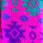 Vintage 90s Tribal Fuchsia Fleece Hoodie Pullover Sweater Purple Size L Photo 6