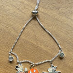 Disney  Mickey Mouse Witch Pumpkin Halloween Bolo Bracelet Adjustable Silver Tone Photo 0