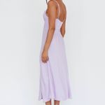 Selfie Leslie Lilac Suki Spaghetti Strap Cowl Neck Front Split Midi Dress Photo 3