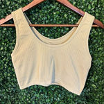 Aerie  Green Ribbed Cropped Tank Top Sz Medium Photo 0