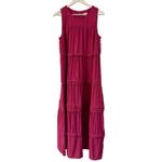 J.Jill pleated tiered midi dress rasberry size M Pink Size M Photo 1